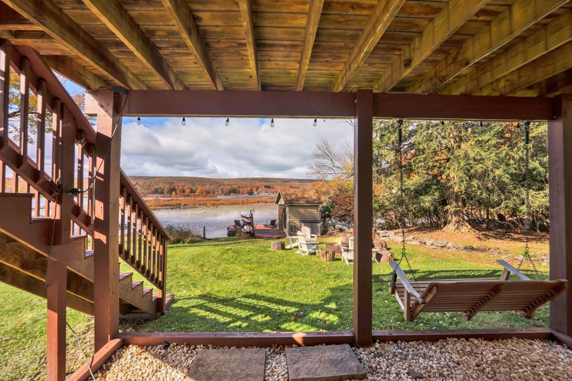 Lakefront A-Frame, Dock, Kayaks, Fire Place Lake Ariel Ngoại thất bức ảnh